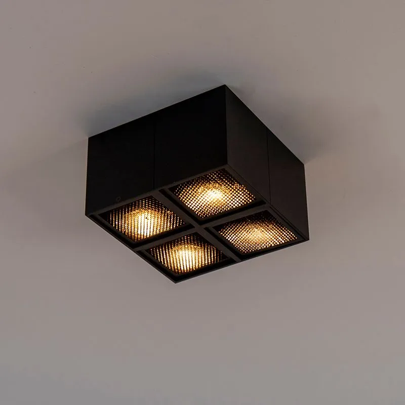 Spot design noir 4-light - Qubo Honey