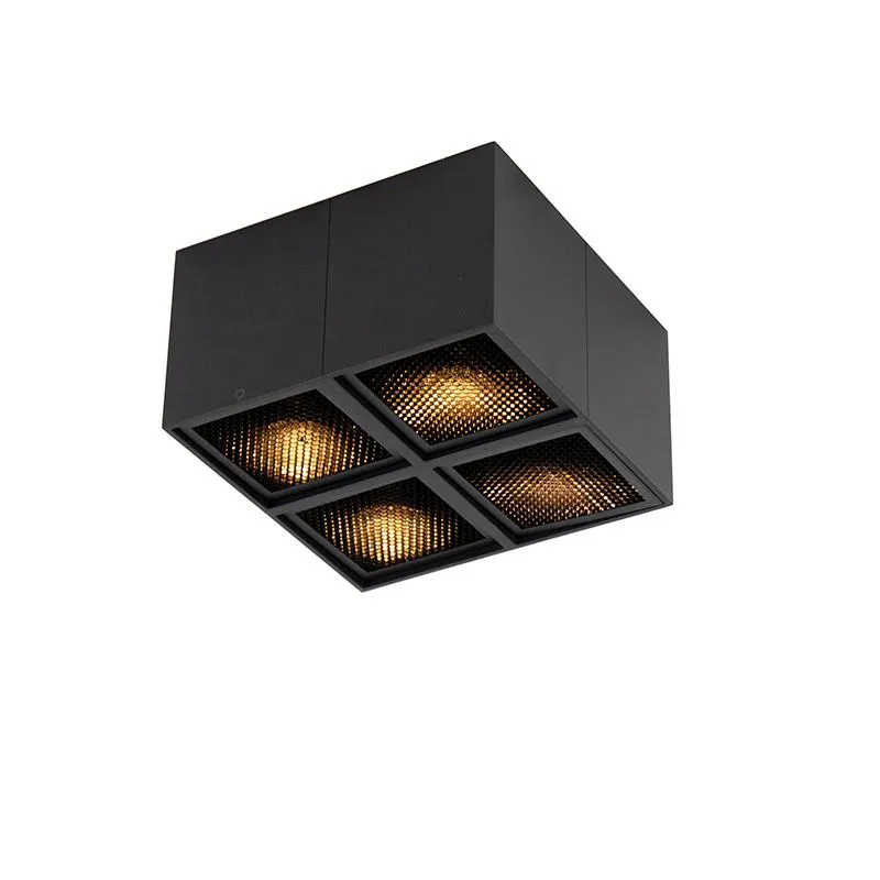 Spot design noir 4-light - Qubo Honey