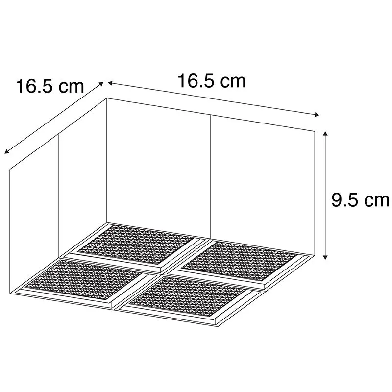 Spot design noir 4-light - Qubo Honey