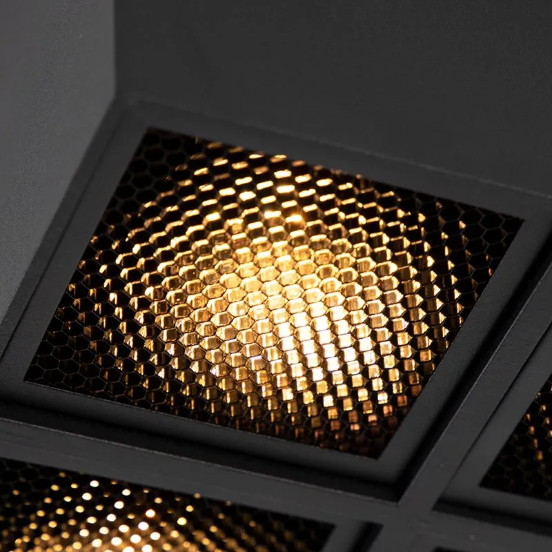 Spot design noir 4-light - Qubo Honey