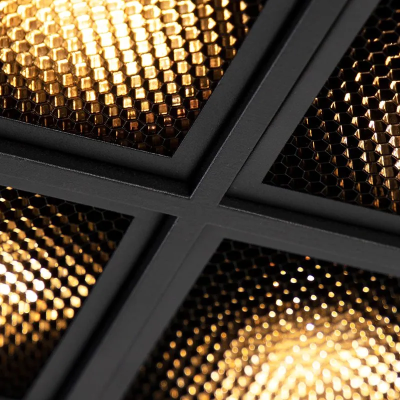 Spot design noir 4-light - Qubo Honey